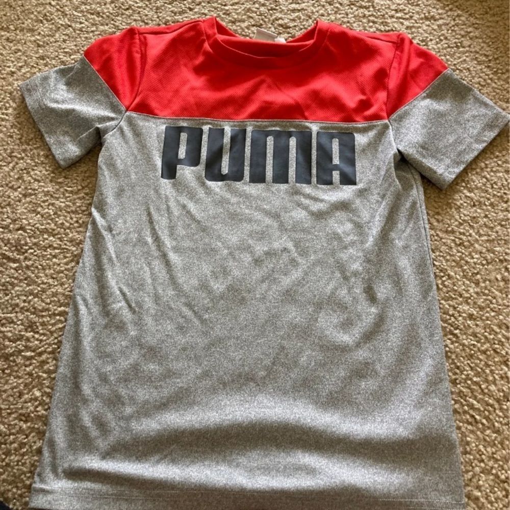 Boys Red and Gray Puma Athletic Tshirt